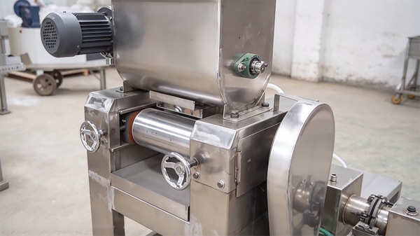 Industrial integrated soap production machine: mixer, three roll mill, vacuum soap plodder
