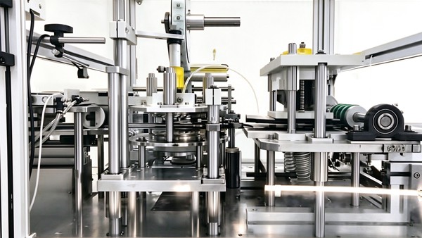 Internal mechanical structure of round soap pleat wrapping machine, precision wrapping forming station